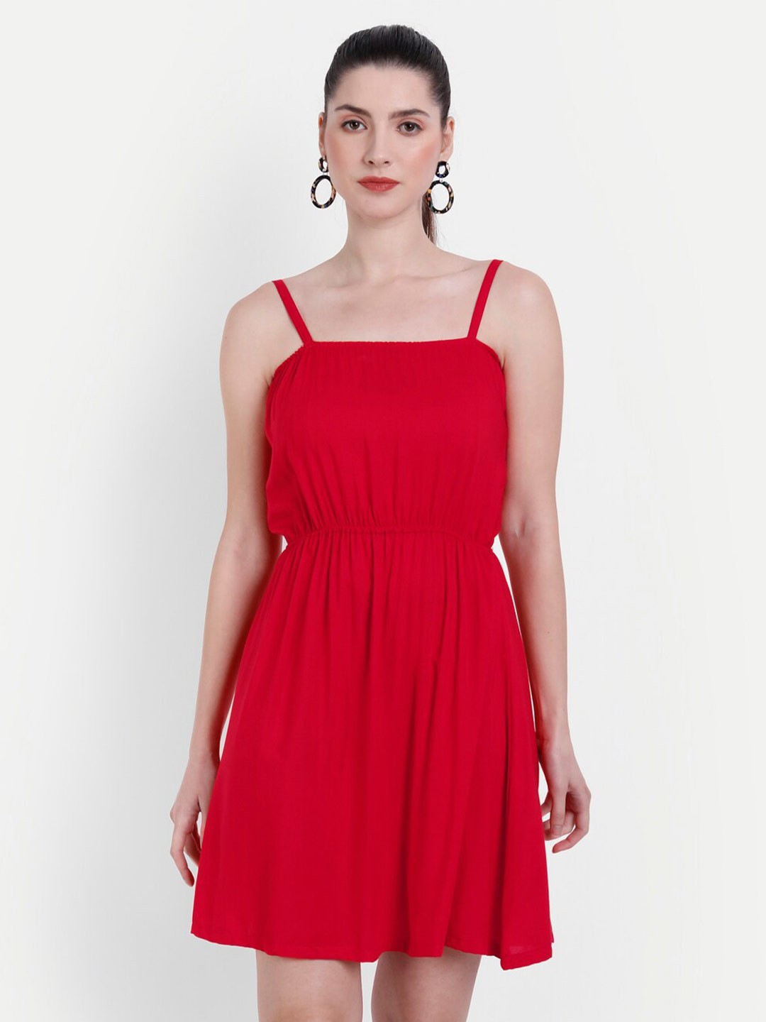 

Globon Impex Women Fit & Flare Dress, Red