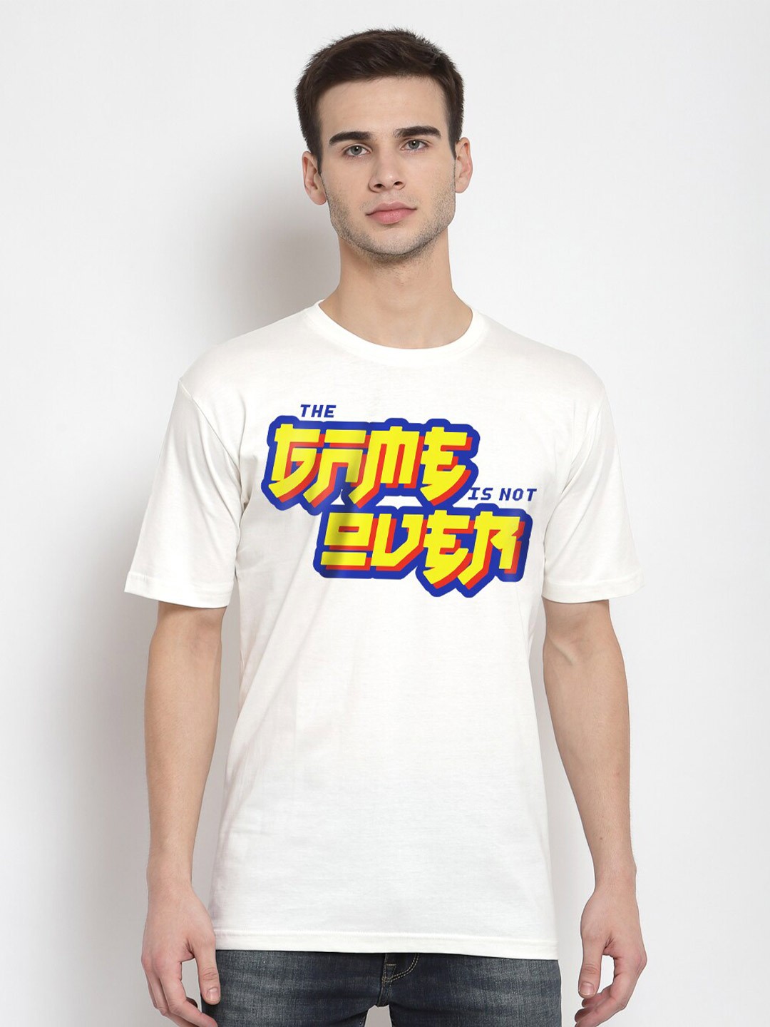 

THREADCURRY Printed Oversized Streetwear Tshirt, White