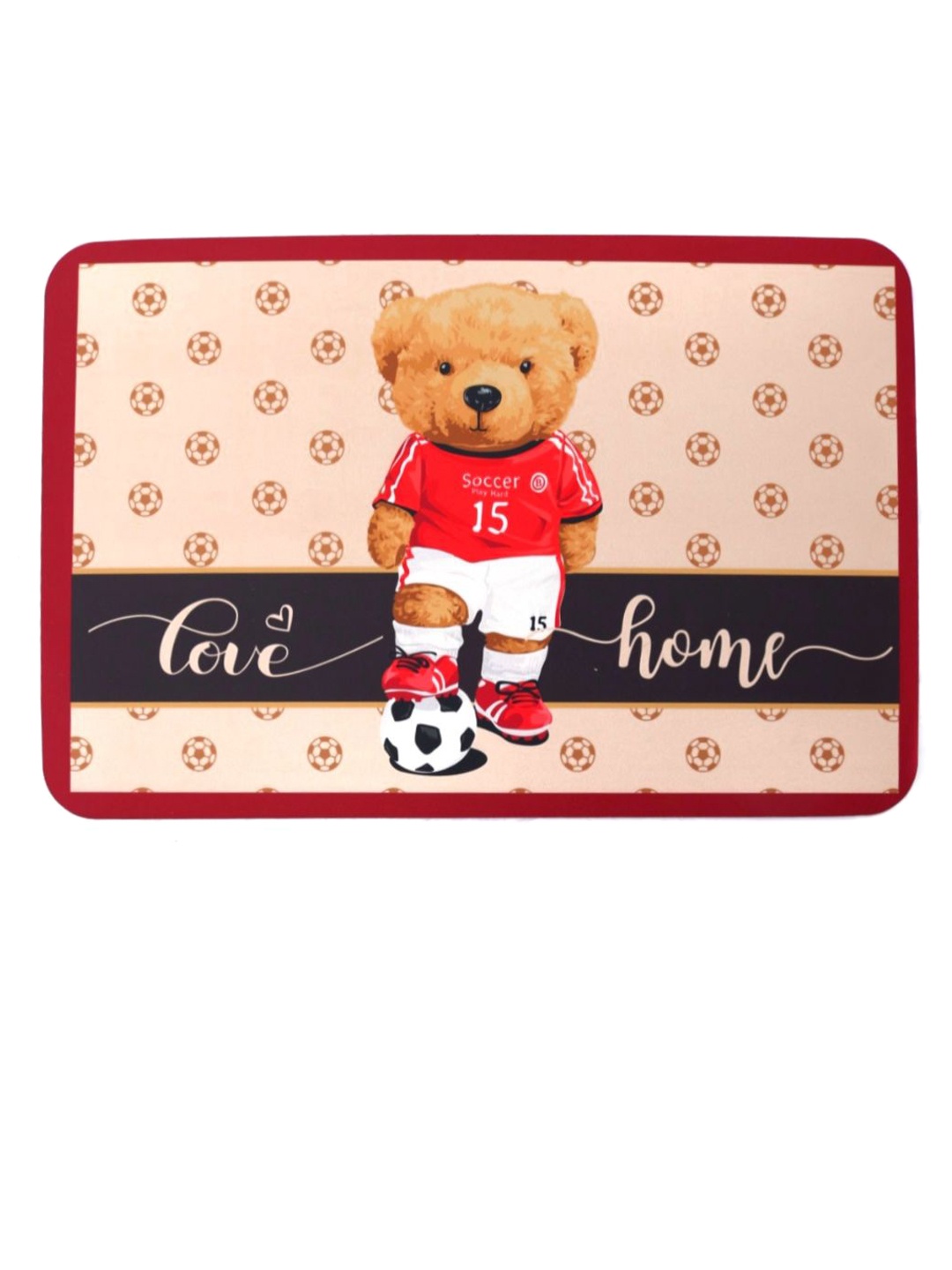 

Yellow Bee Printed Anti-Skid Door Mat, Beige