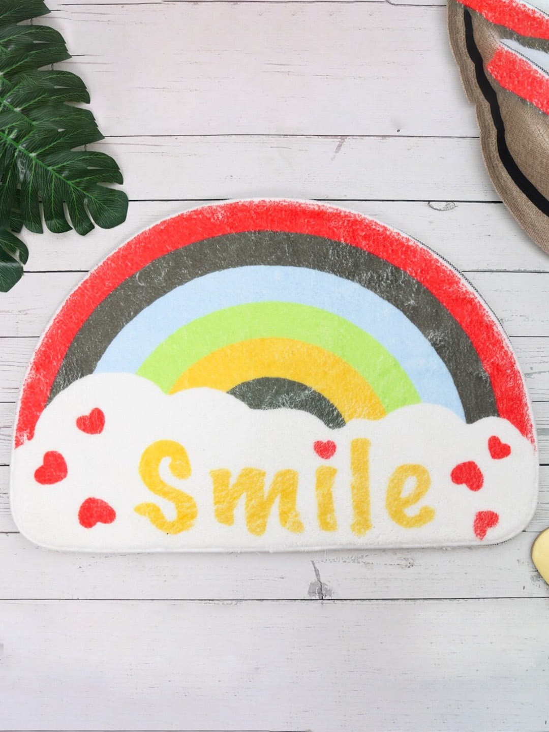 

Yellow Bee White & Yellow Printed Semi-Circle Anti-Skid Doormat