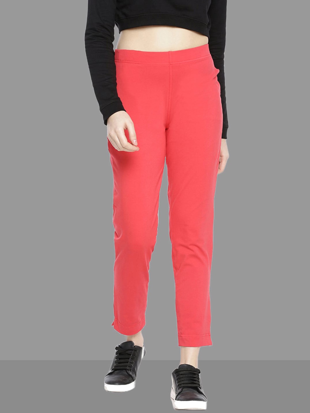 

Dollar Missy Women Cotton Comfort Wrinkle Free Trousers, Red