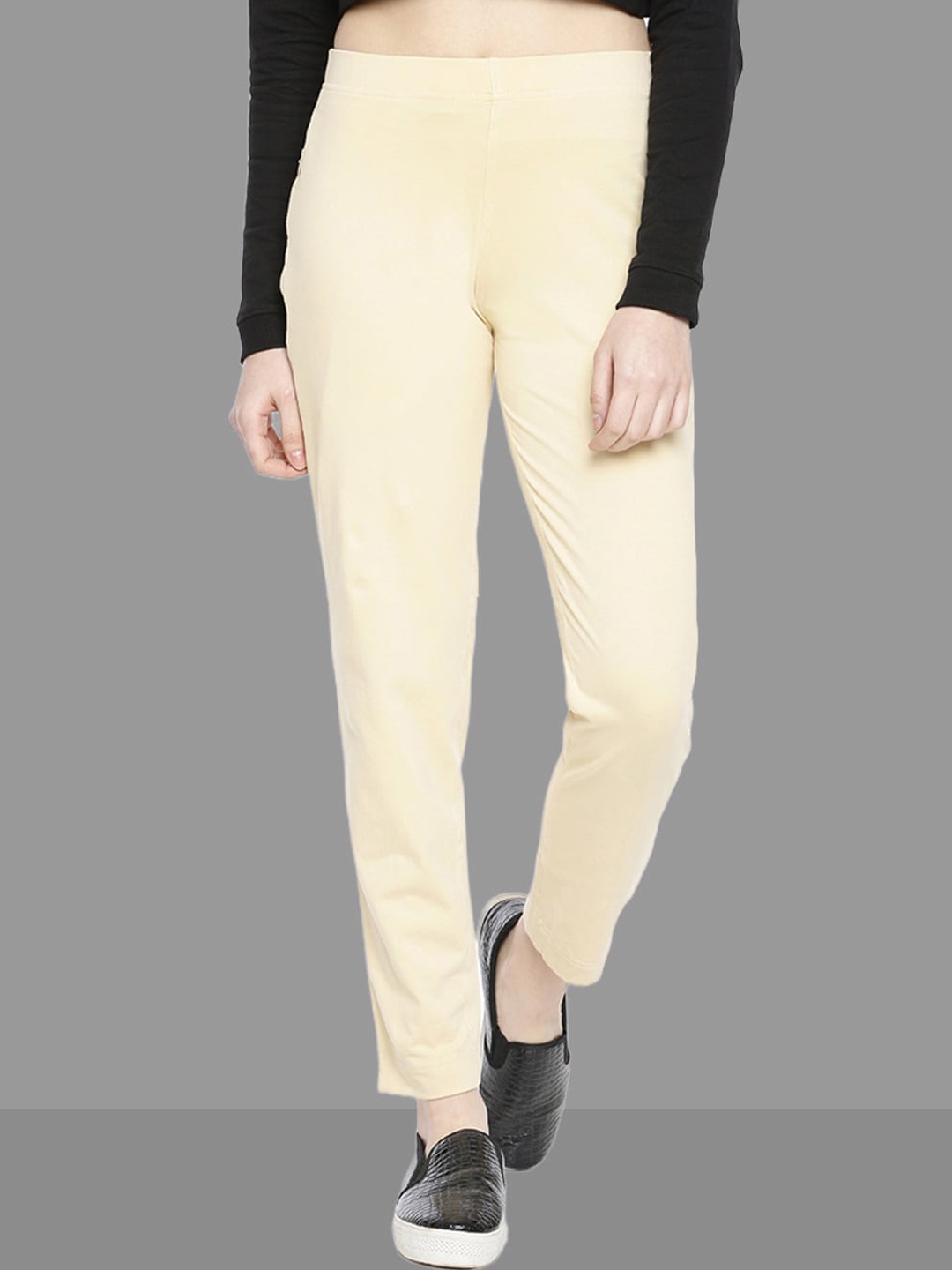 

Dollar Missy Women Cotton Comfort Wrinkle Free Trousers, Beige