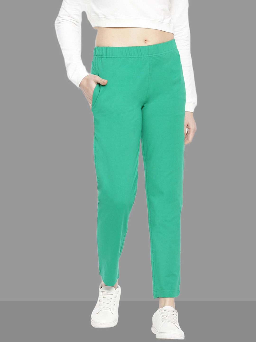 

Dollar Missy Women Cotton Comfort Wrinkle Free Trousers, Green