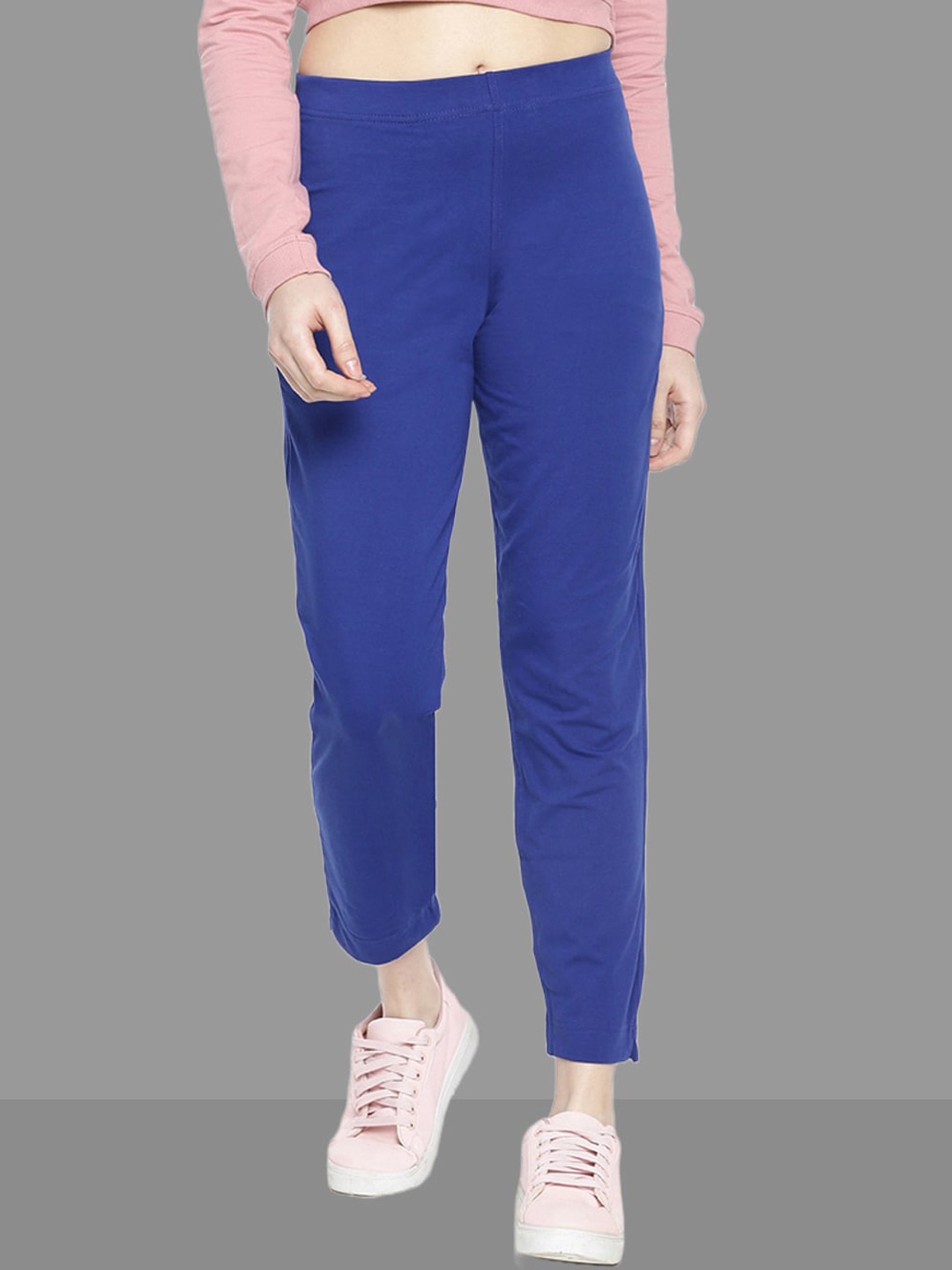 

Dollar Missy Women Comfort Wrinkle Free Cotton Trousers, Blue