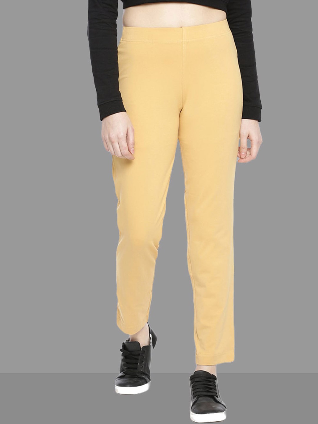 

Dollar Missy Women Comfort Wrinkle Free Cotton Trousers, Beige