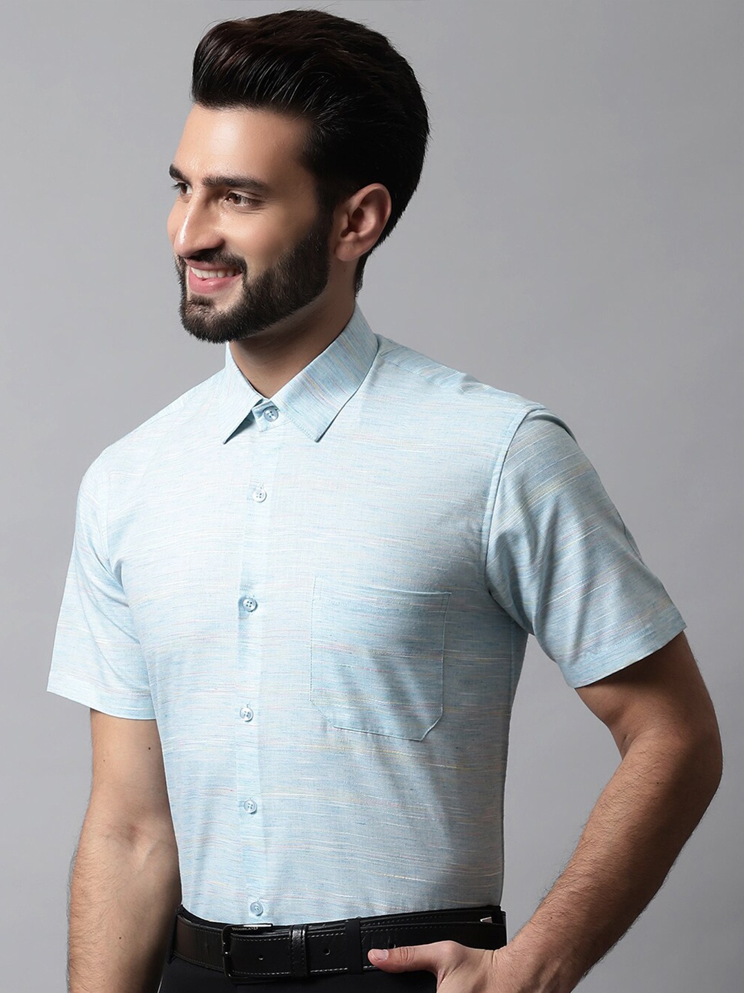 

JAINISH Men Classic Woven Design Cotton Formal Shirt, Blue