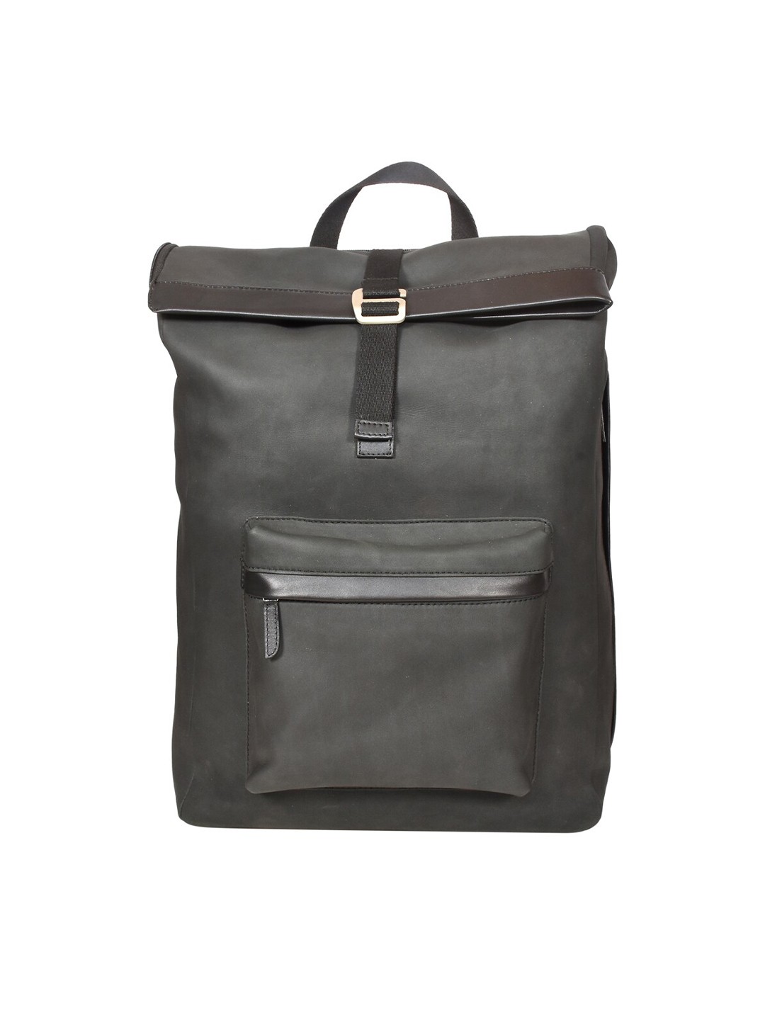 

Sassora Men Contrast Detail Leather Backpack with Anti-Theft, Charcoal