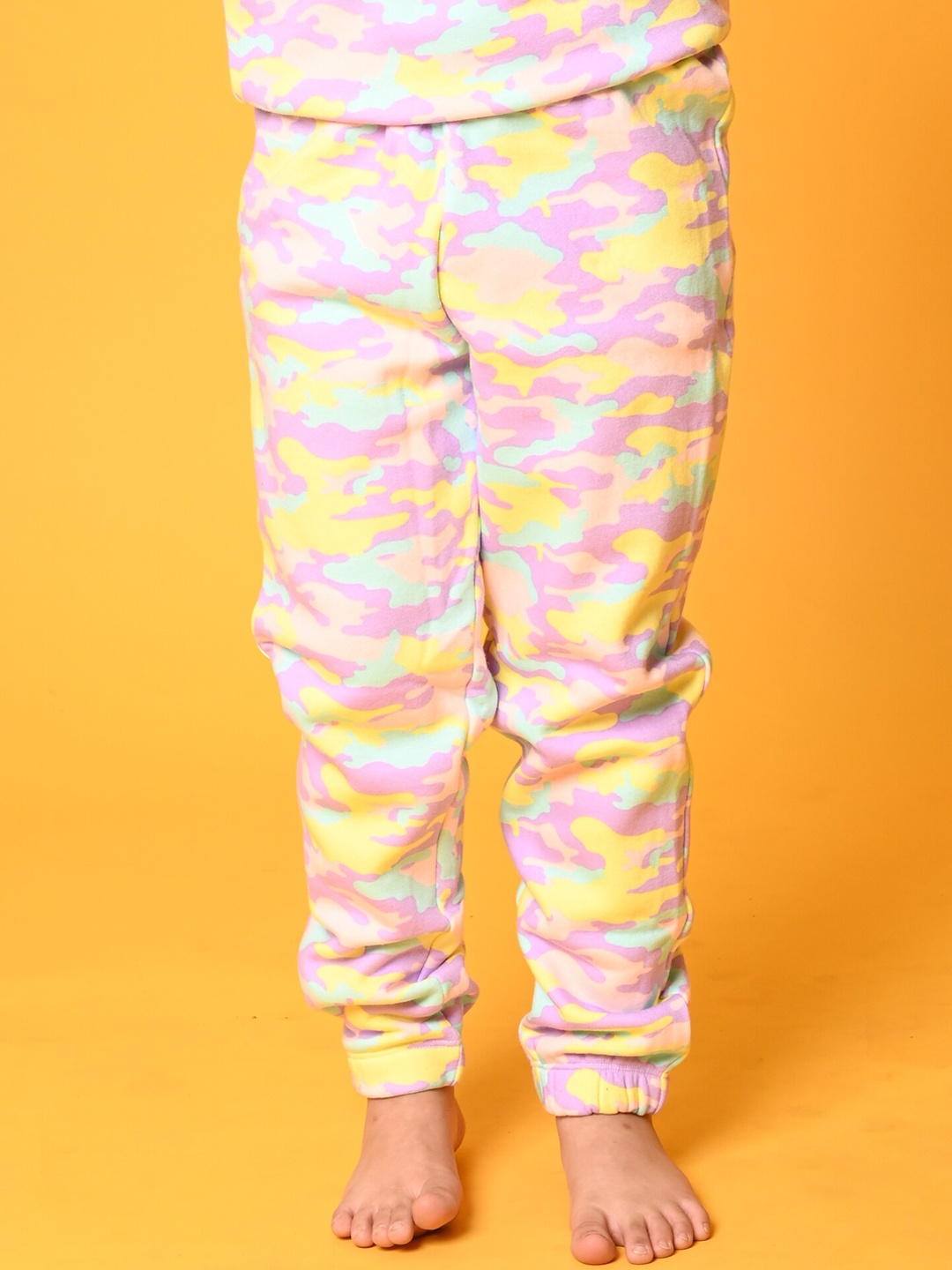 

Anthrilo Girls Printed Fleece Joggers, Pink