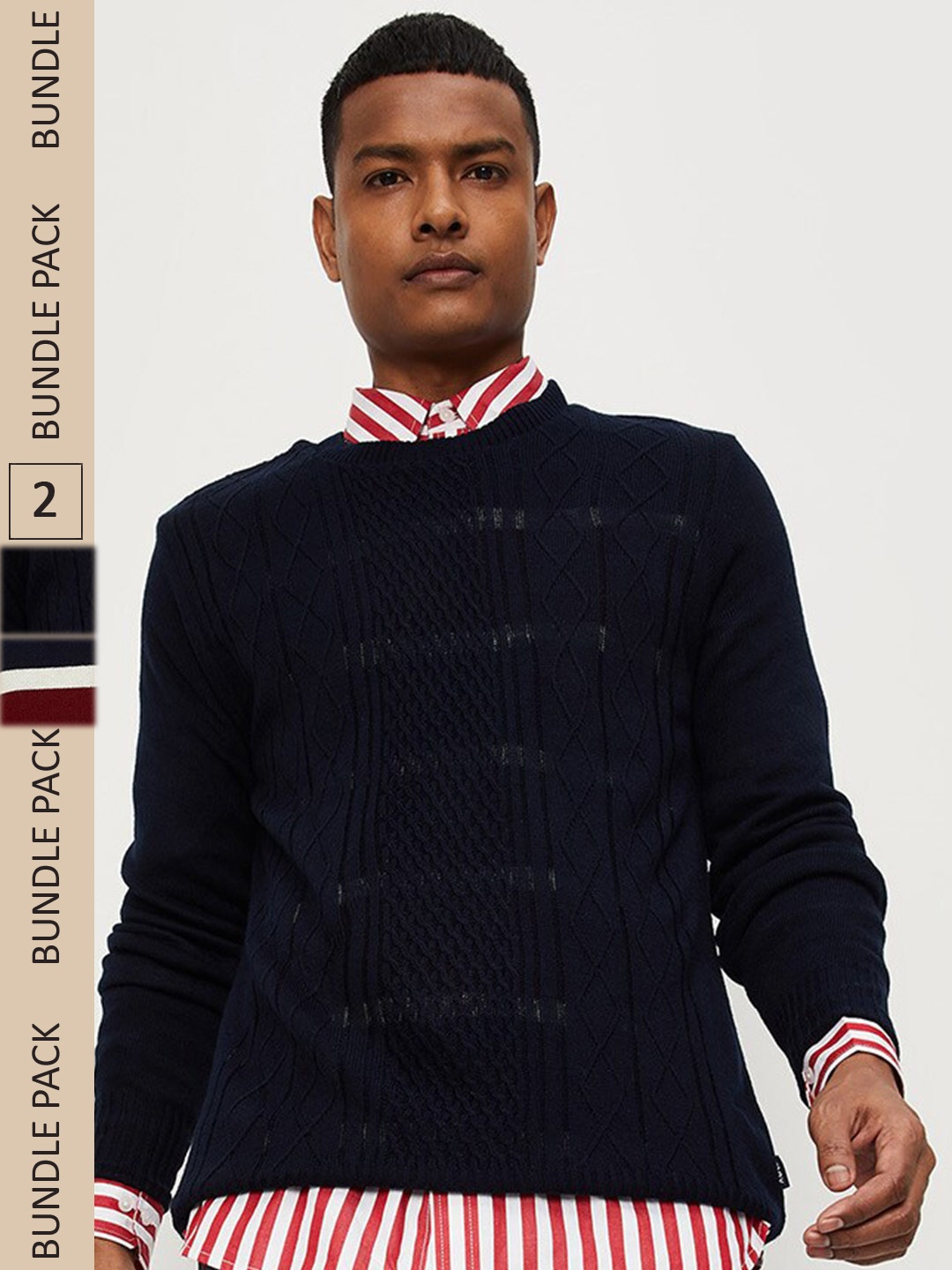 

max Men Medium Reversible Sweater, Navy blue