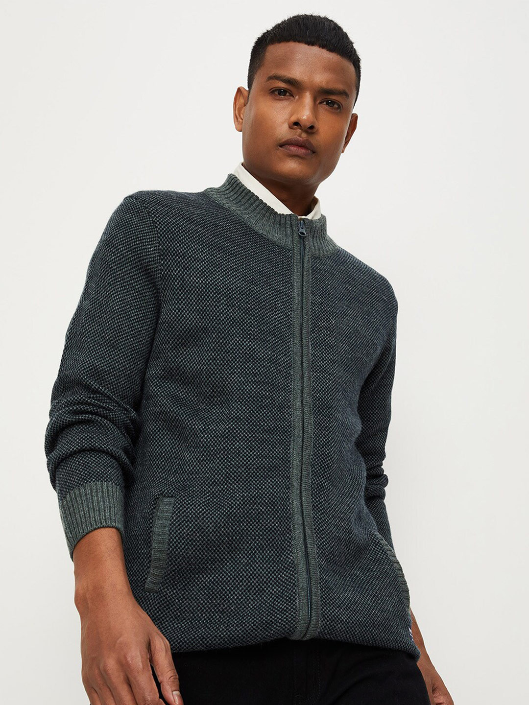

max Men Acrylic Cardigan, Green
