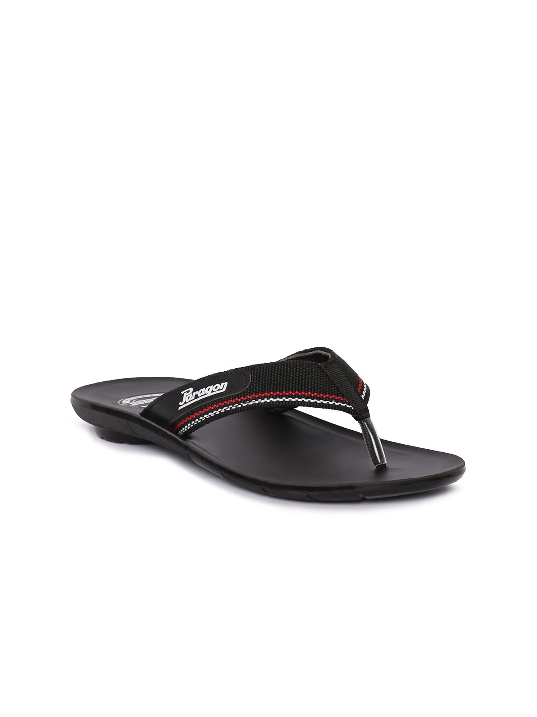 

Paragon Men Vertex Fabric Thong Flip Flops, Black