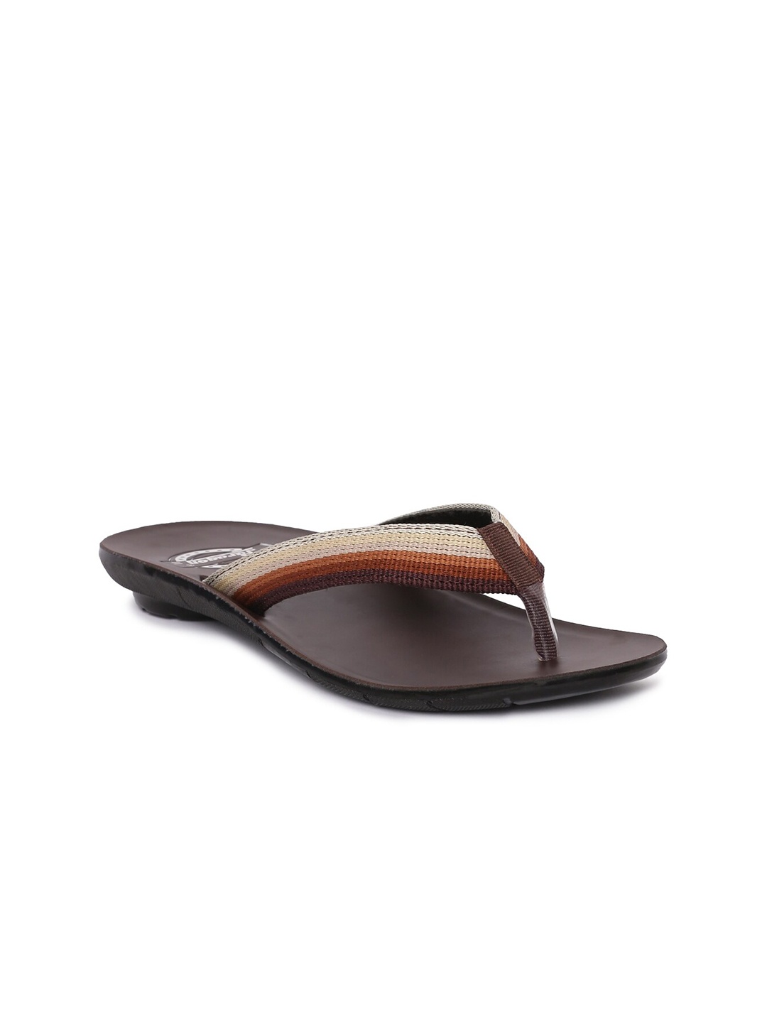 

Paragon Men Printed Thong Flip-Flops, Brown