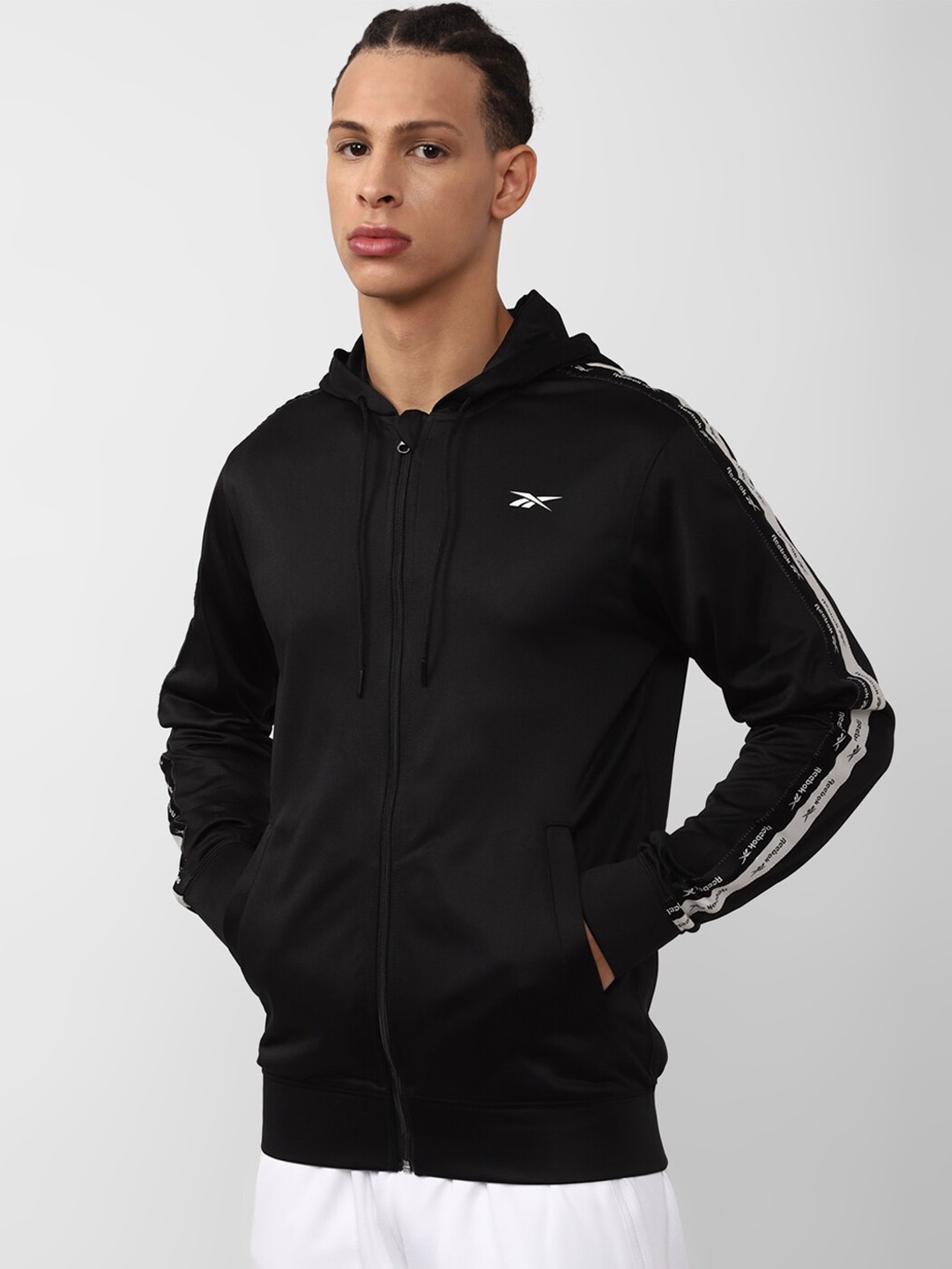 

Reebok Men Training Fitness Enhancement Hooded Sporty Jacket, Black