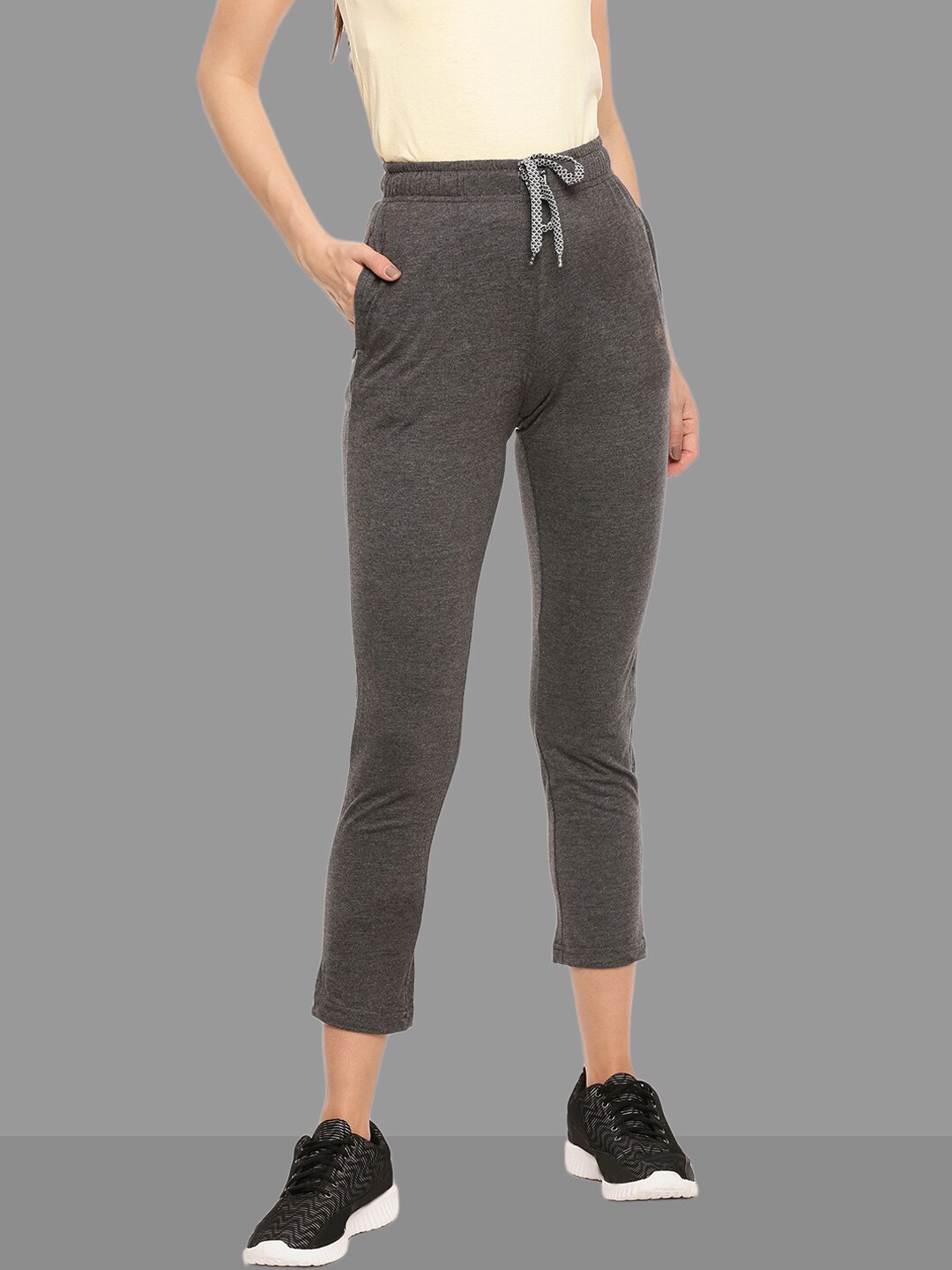 

Dollar Missy Women Cotton Slim-Fit Rapid-Dry Track Pant, Charcoal