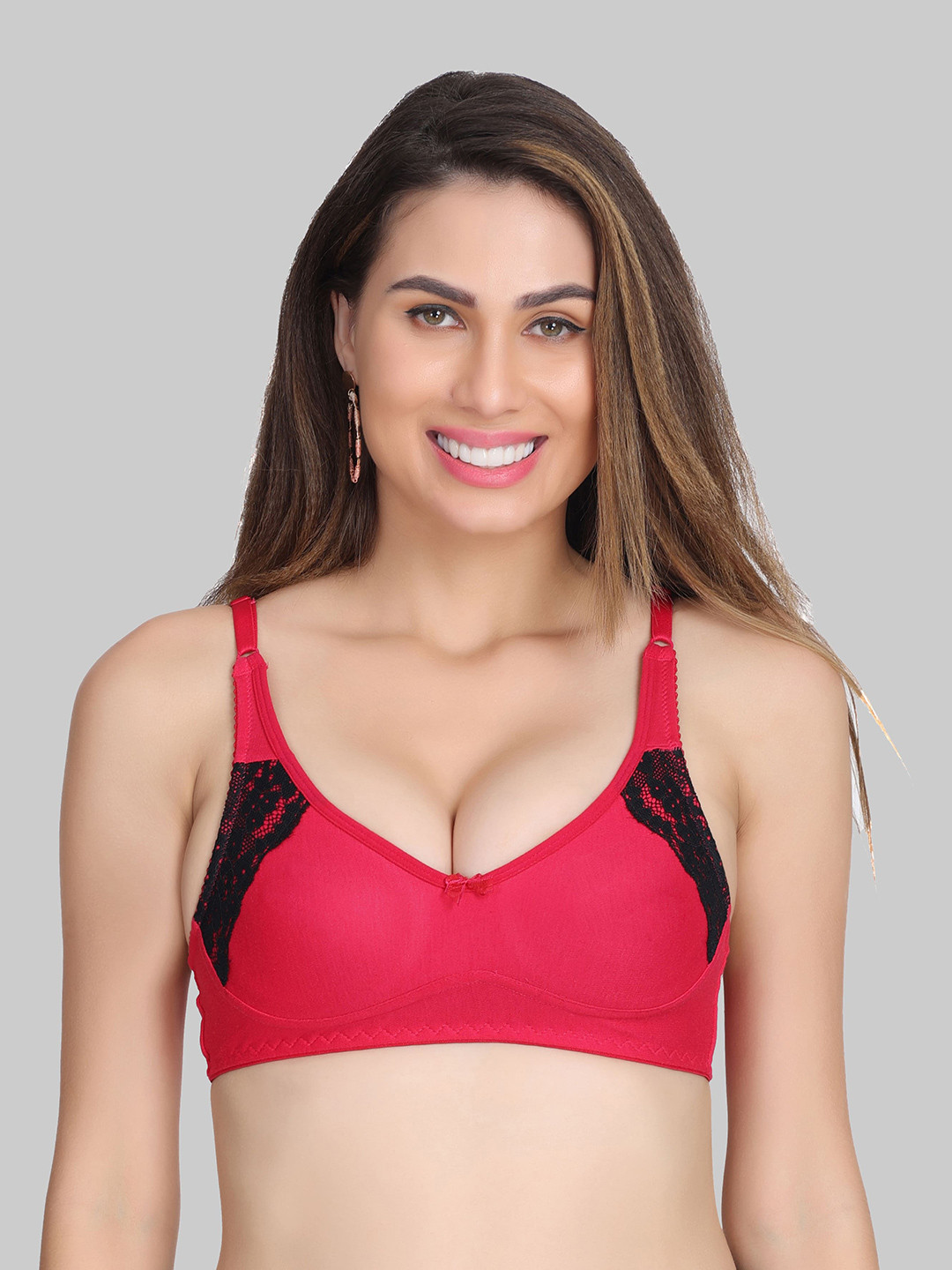 

Innocence Women Cotton Bra, Red