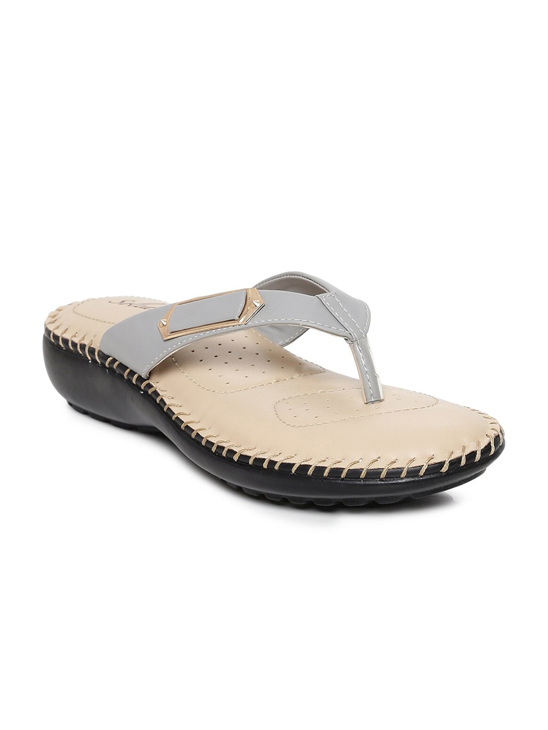 

Paragon Grey PU Wedge Sandals