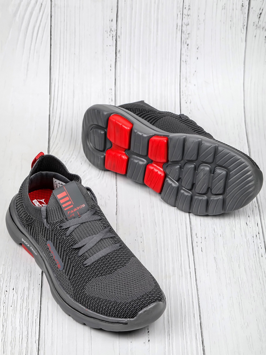 

ABROS Men Author-O Running Sports Shoes, Grey