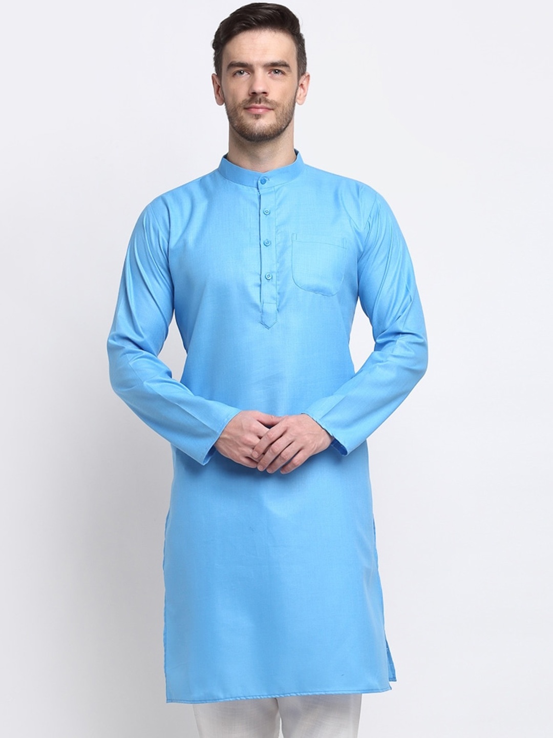

Benstoke Men Thread Work Kurta, Blue