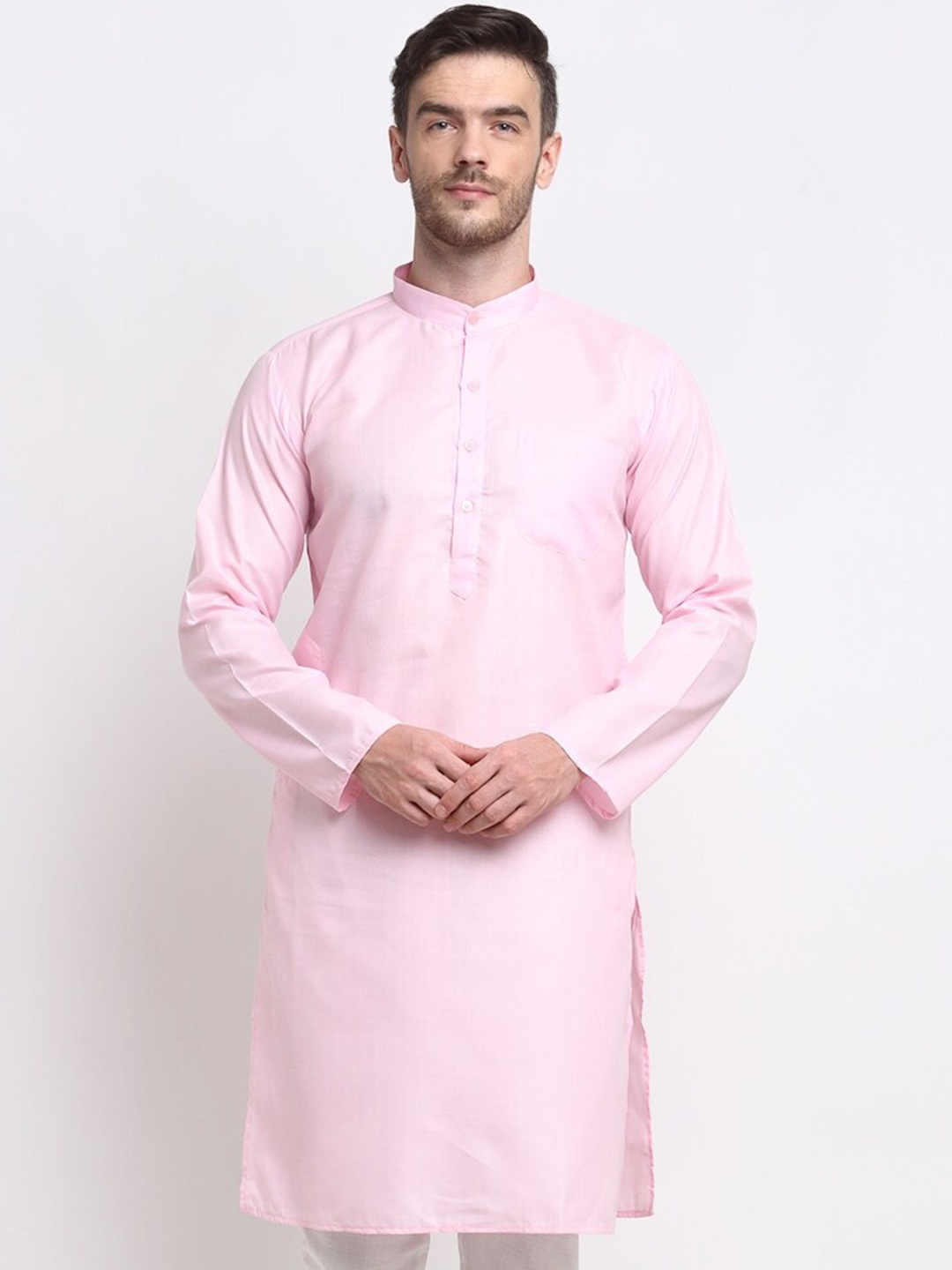 

Benstoke Men Cotton Kurta, Pink