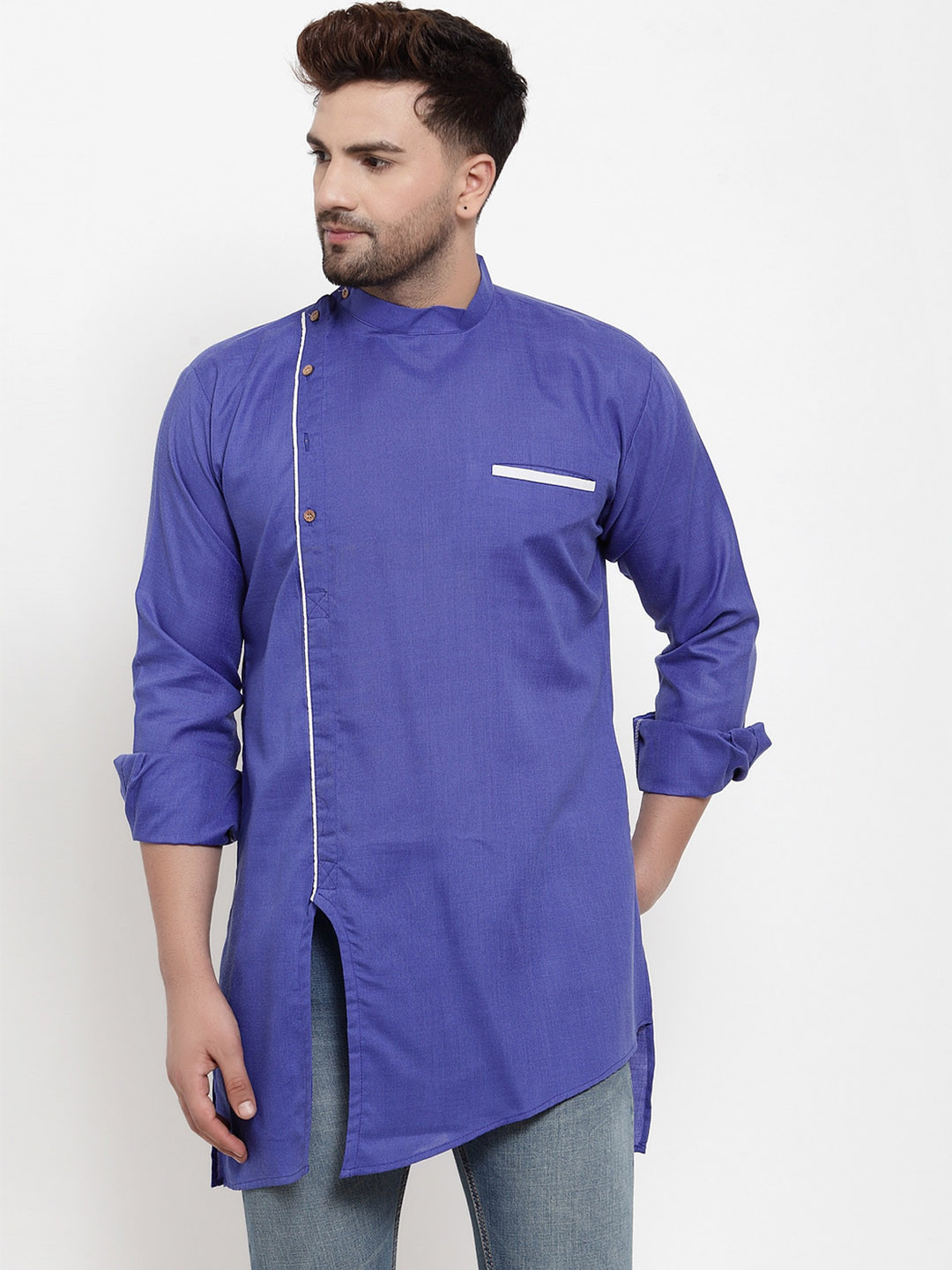 

Benstoke Men Thread Work Kurta, Blue
