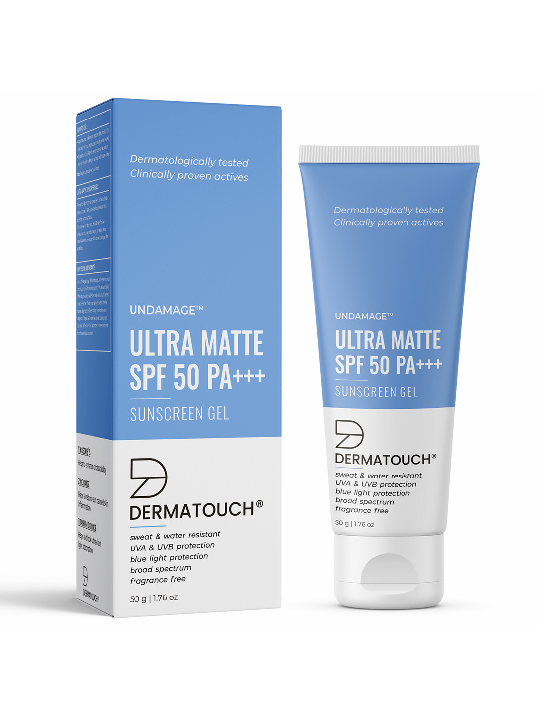 

Dermatouch Undamage Ultra Matte SPF 50 PA+++ Sunscreen Gel - 50g, Blue