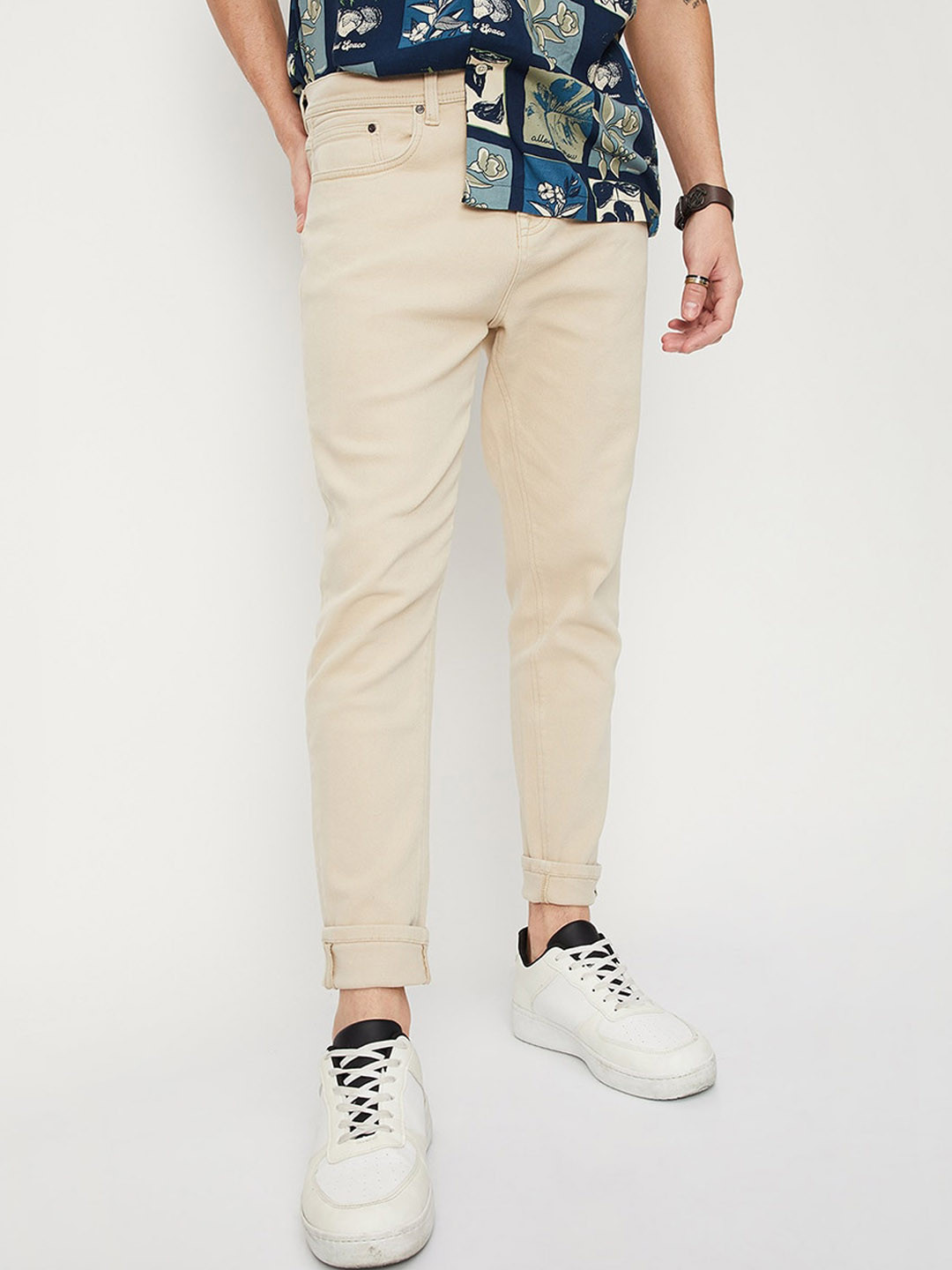 

max Men Regular Fit Jeans, Beige