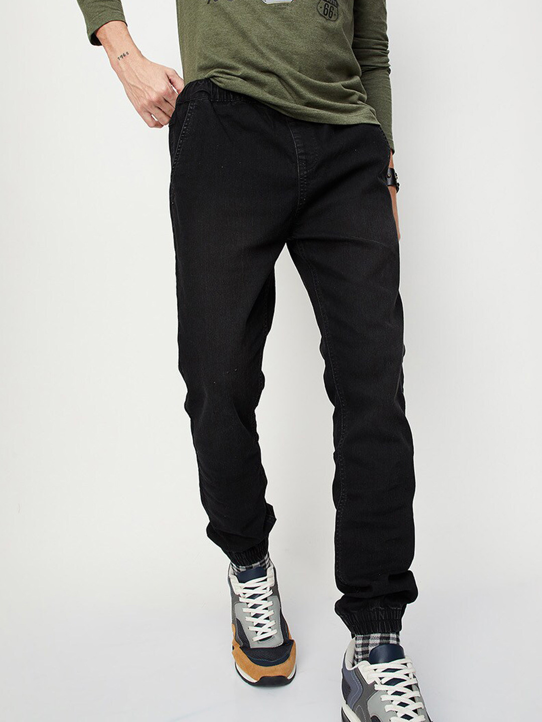 

max Men Cotton Jeans, Black