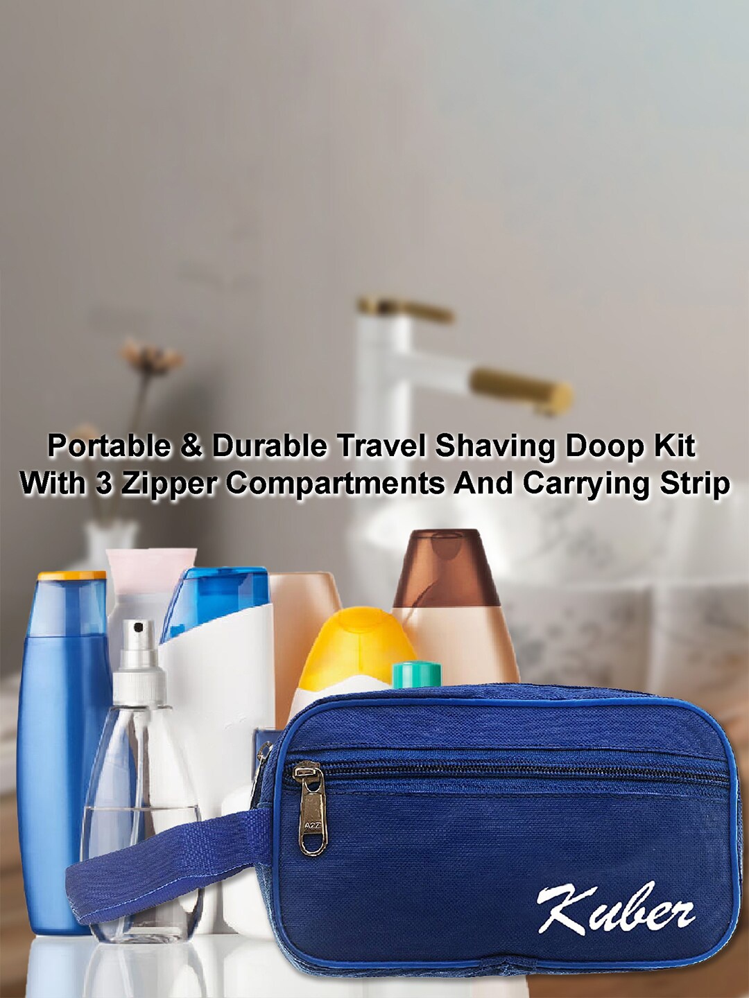

Kuber Industries Navy Blue Set Of 2 Toiletry Organizers With Carrying Strip