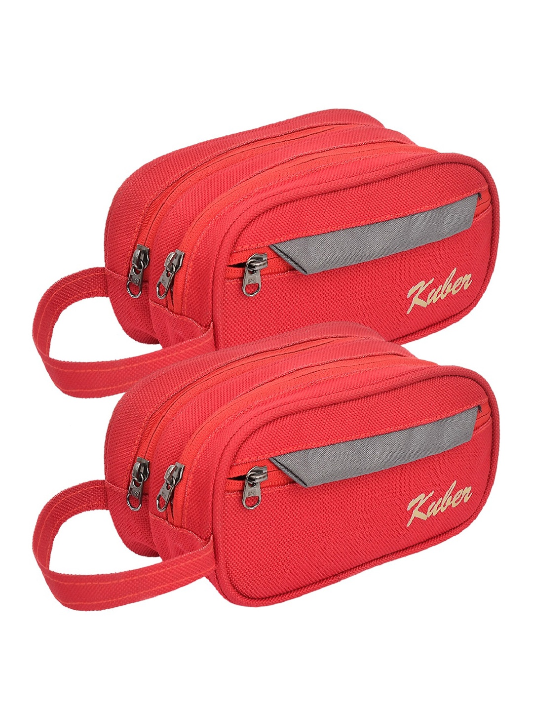 

Kuber Industries Red Set Of 2 Canvas Toiletry Organizer With Carrying Strip