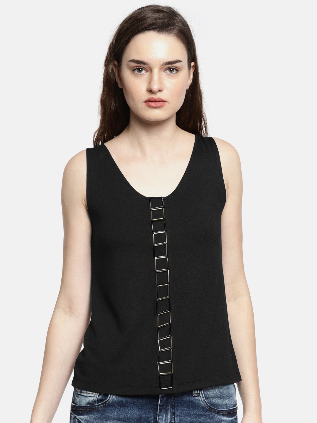 

Wills Lifestyle Women Black Solid Top