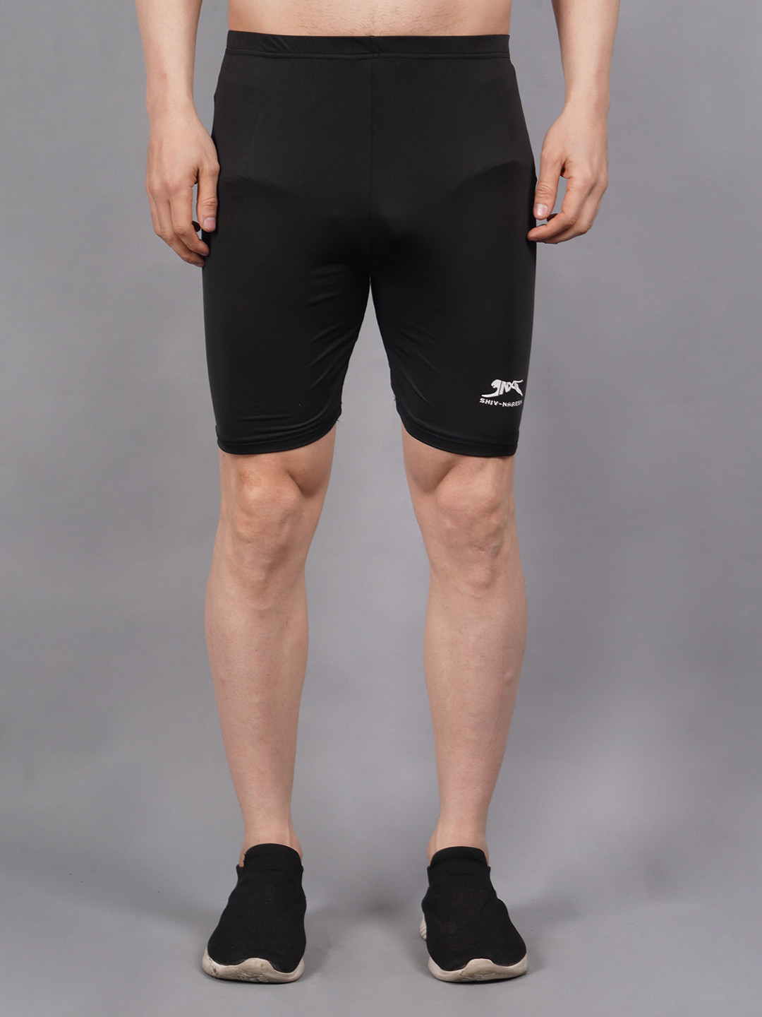 

Shiv Naresh Men Black Skinny Fit High-Rise Training or Gym Sports Shorts
