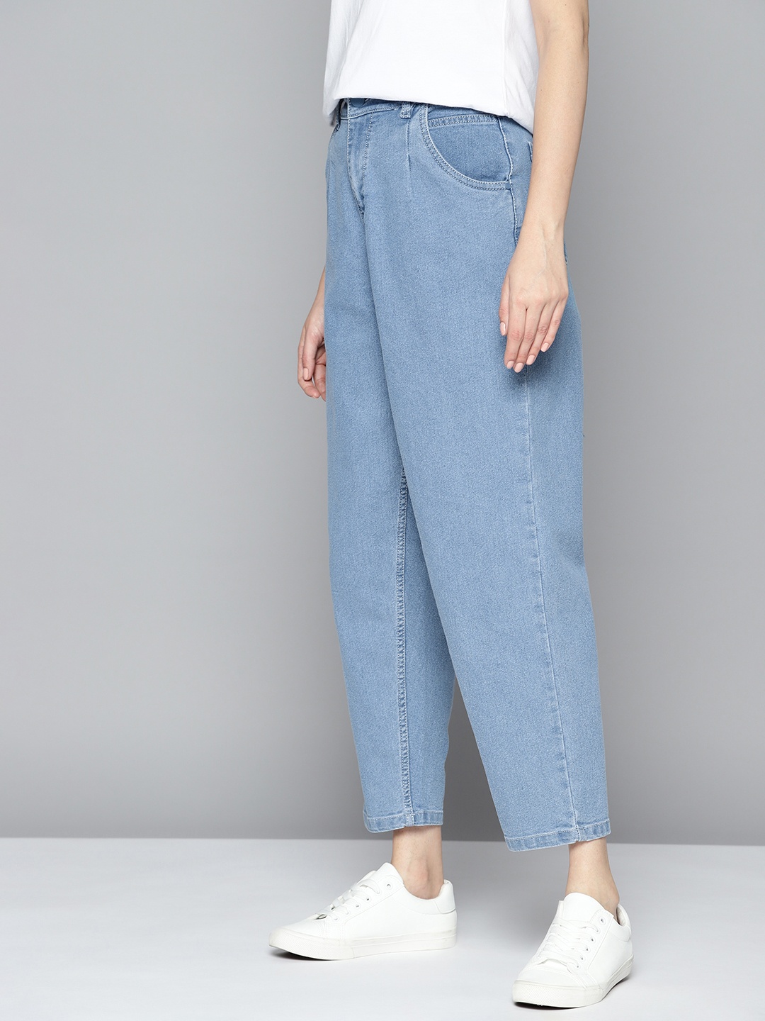 

Mast & Harbour Women Slouchy Fit High-Rise Jeans, Blue