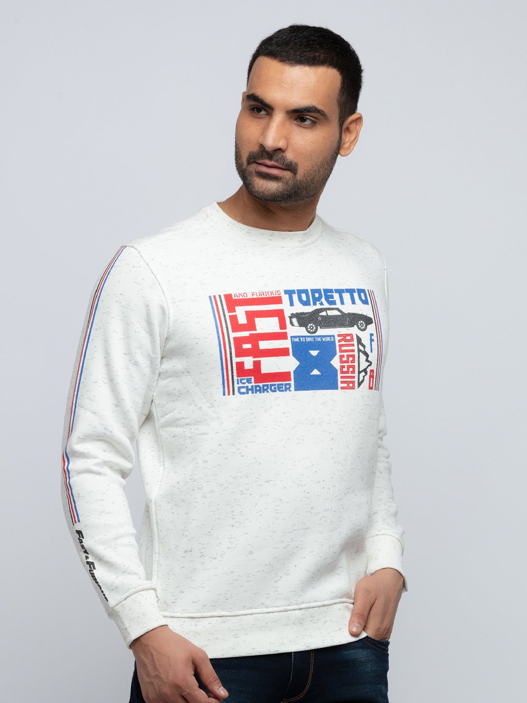 

Status Quo Typography Printed Sweatshirt, White