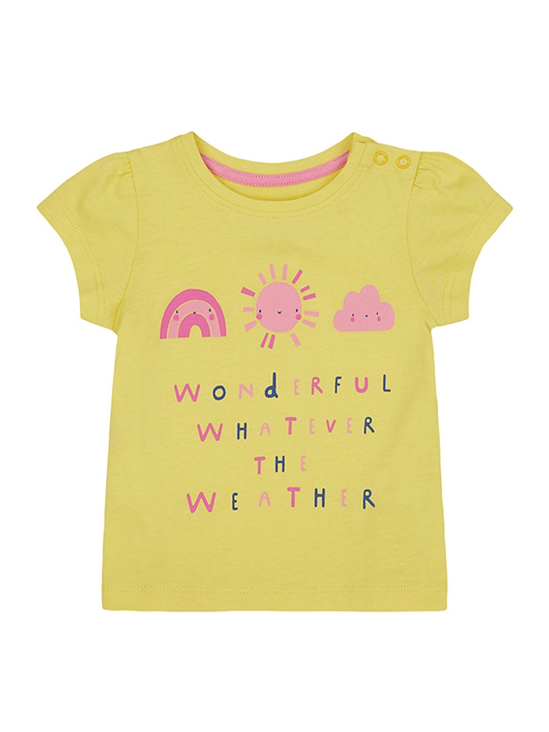 

mothercare Girls Typography Printed T-shirt, Yellow