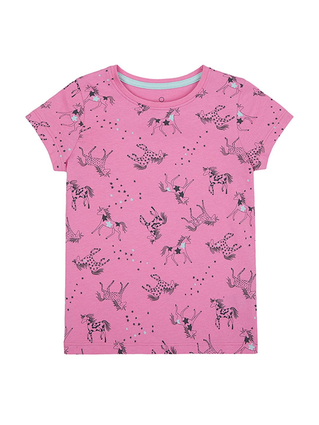 

mothercare Girls Printed Cotton T-shirt, Pink