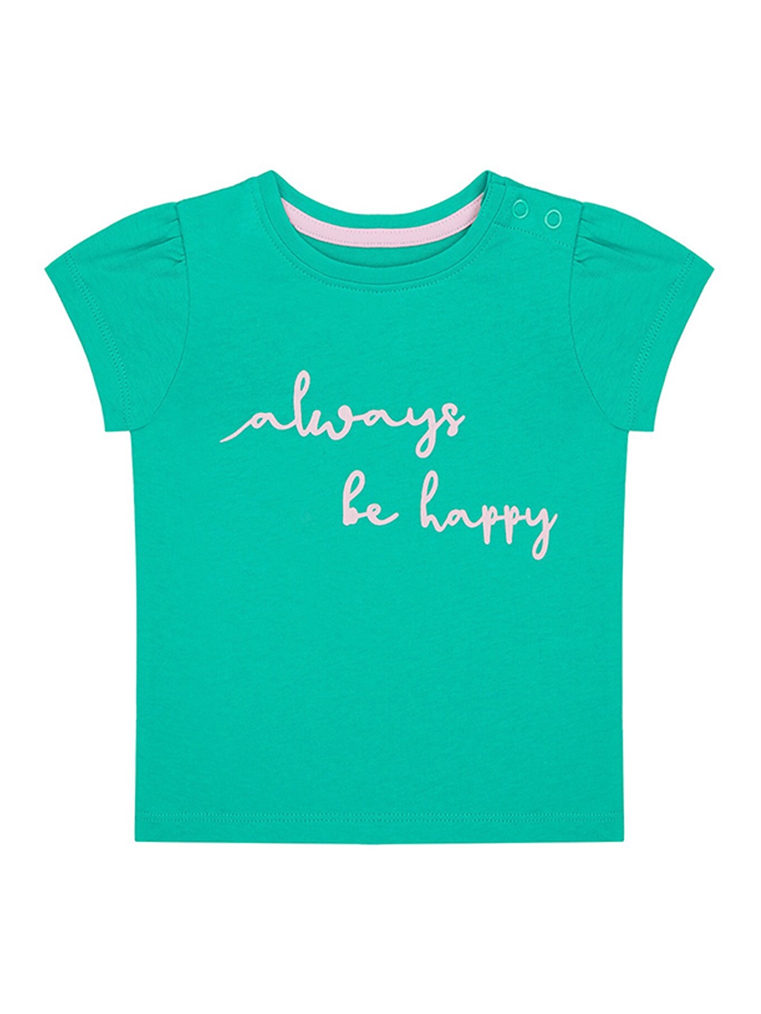 

mothercare Girls Typography T-shirt, Green
