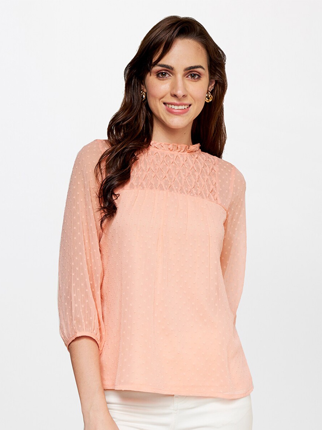

AND High Neck Top, Coral