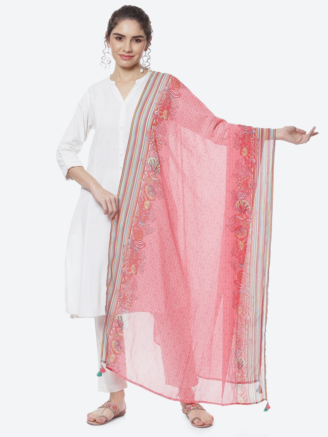 

Rangriti Ethnic Motifs Printed Dupatta, Pink