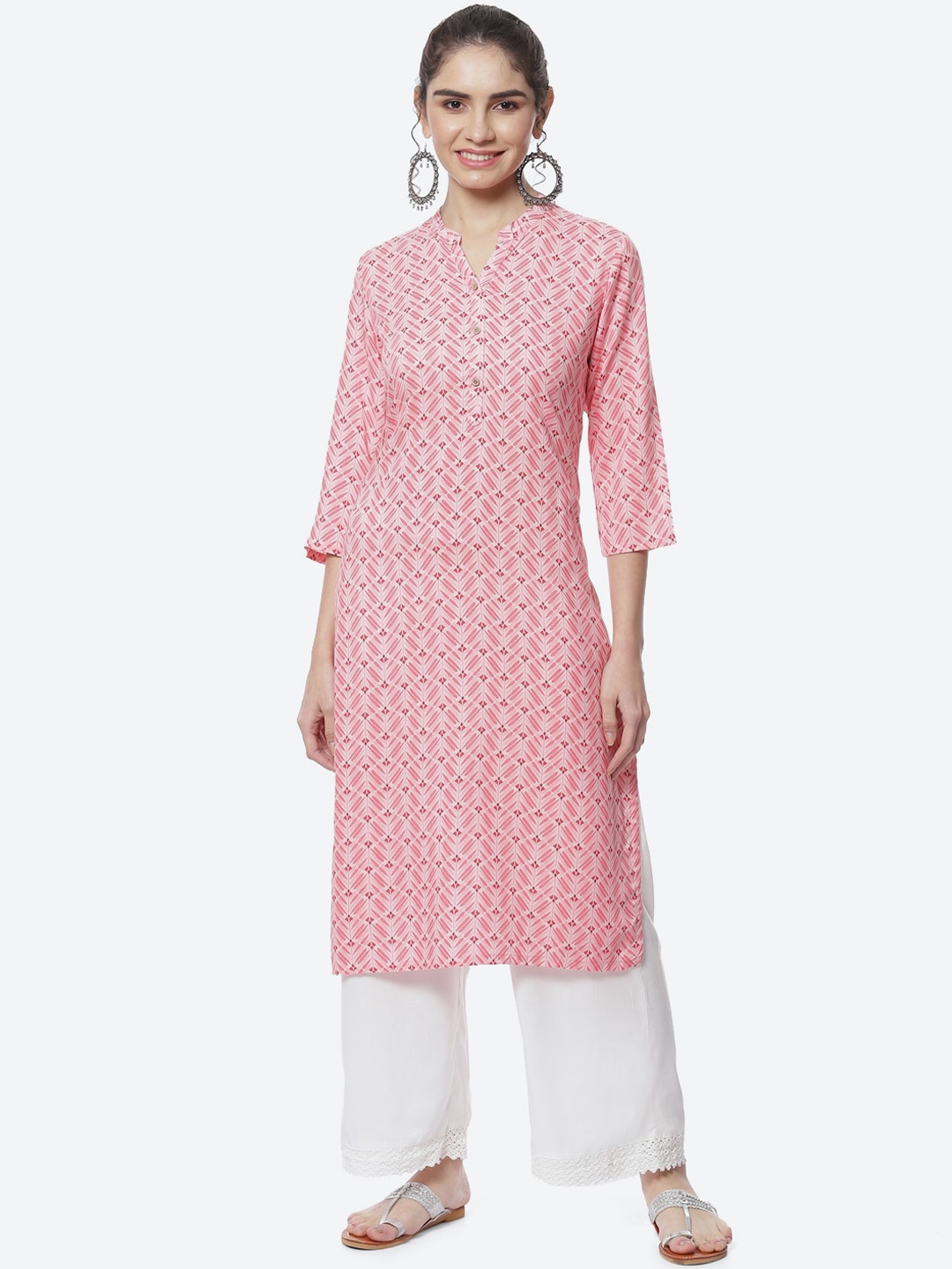 

Rangriti Ethnic Motifs Printed Kurta, Pink