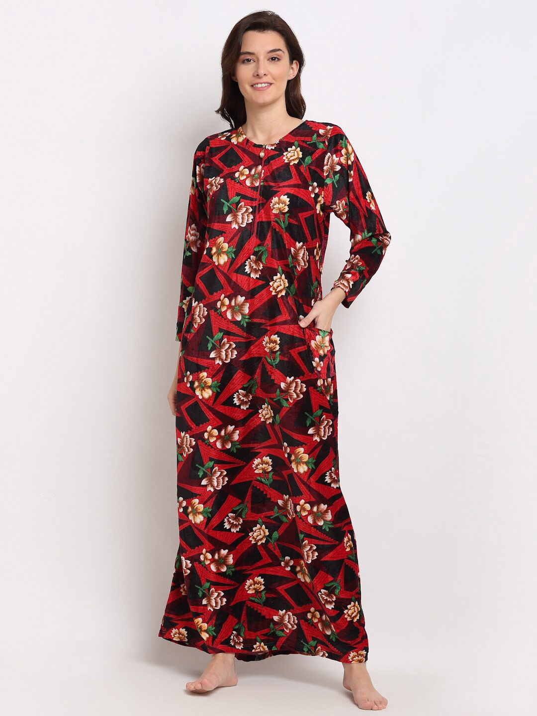 

Jinfo Printed Woolean Maxi Nightdress, Brown