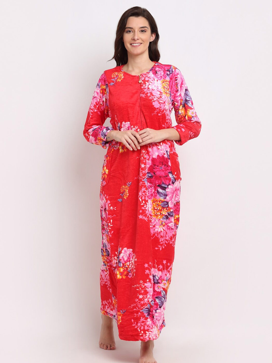 

Jinfo Printed Maxi Nightdress, Red