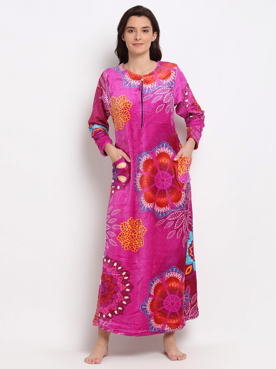 

Jinfo Printed Maxi Nightdress, Pink
