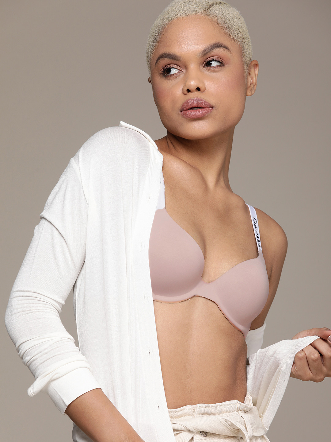 

Calvin Klein Underwear Underwired Lightly Padded Bra QF6865AD8HR-GRAY ROSE, Pink