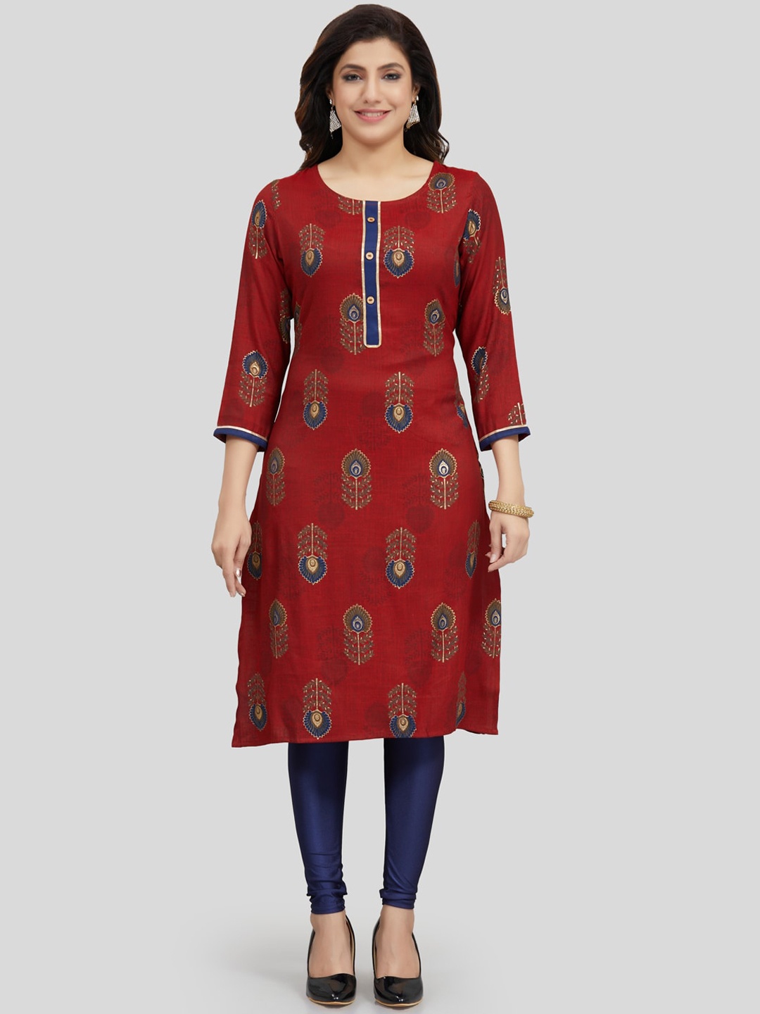 

Saree Swarg Ethnic Motifs Printed Kurta, Maroon