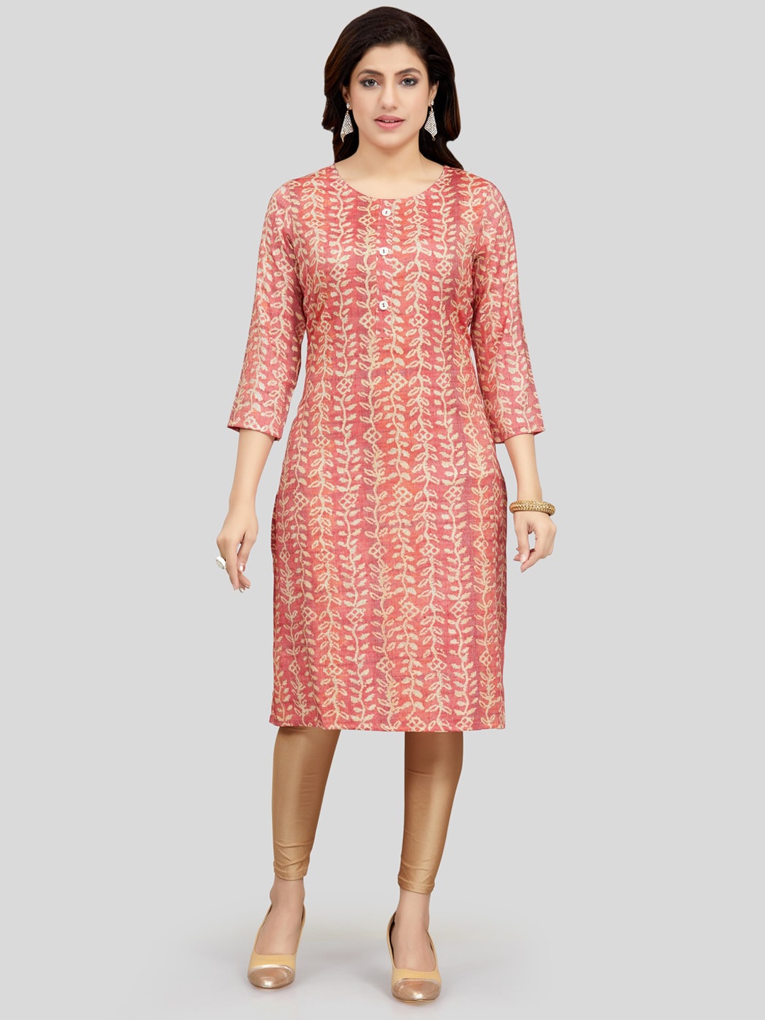 

Saree Swarg Floral Printed Kurta, Pink