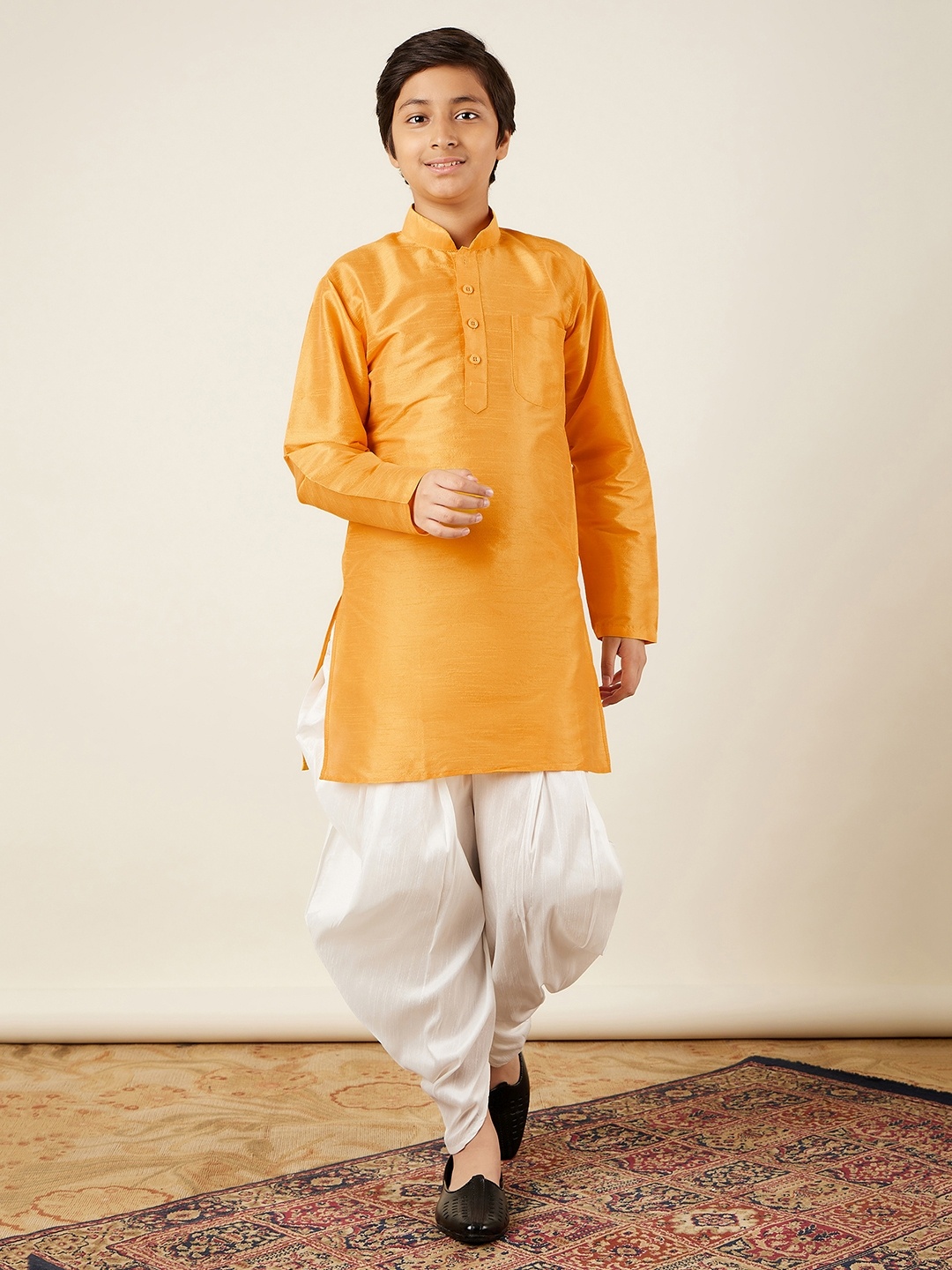 

Aj DEZInES Boys Kurta with Dhoti Pants, Yellow