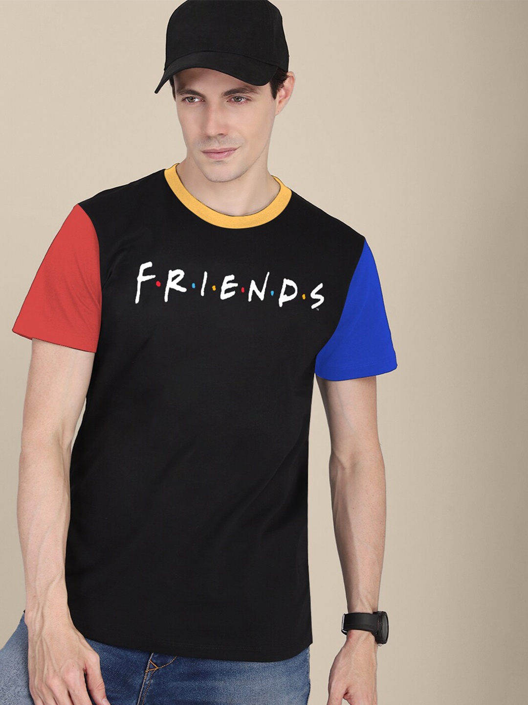 

Free Authority Men Friends Printed Tshirt, Black