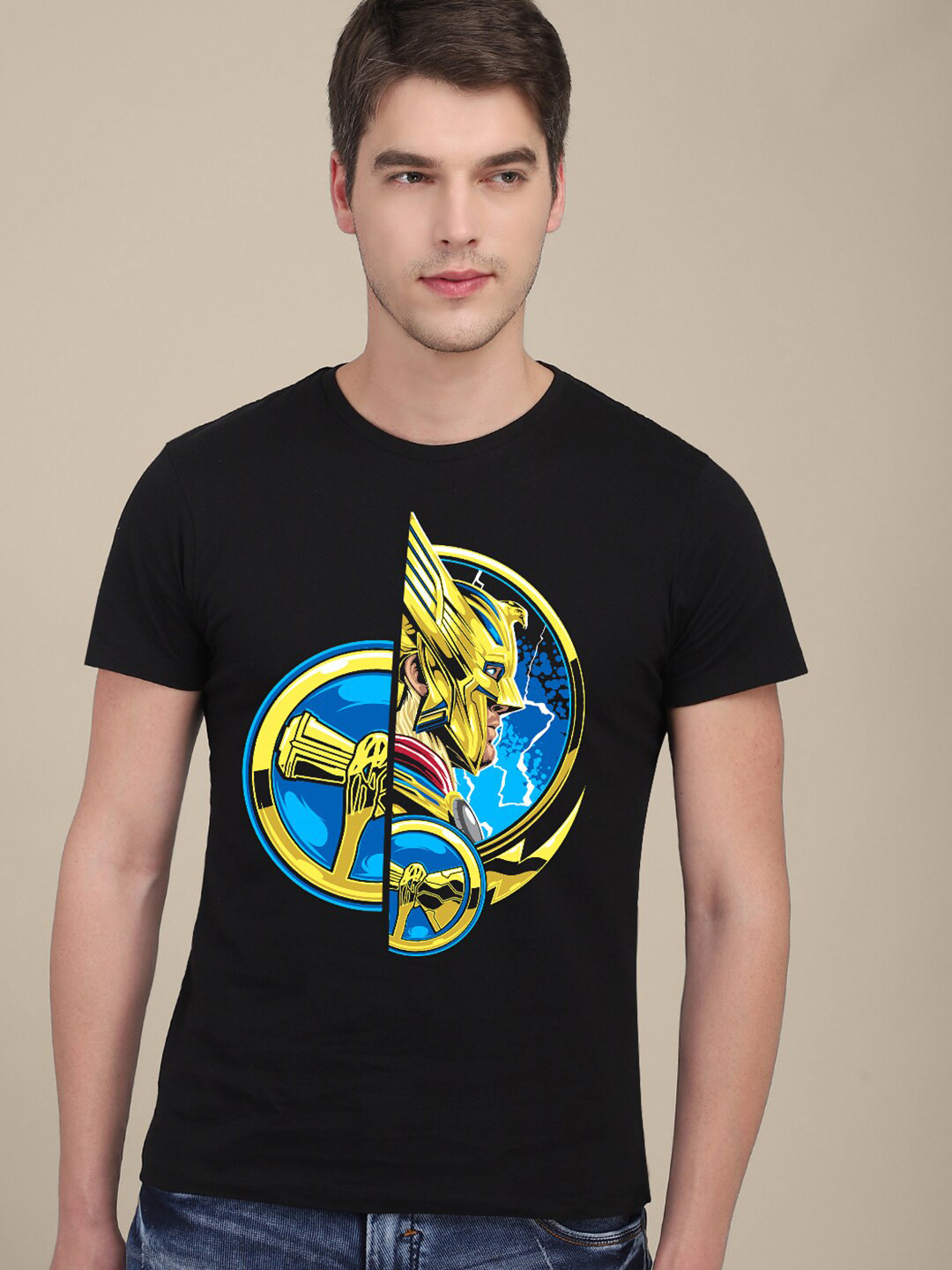 

Free Authority Thor Printed Cotton T-shirt, Black