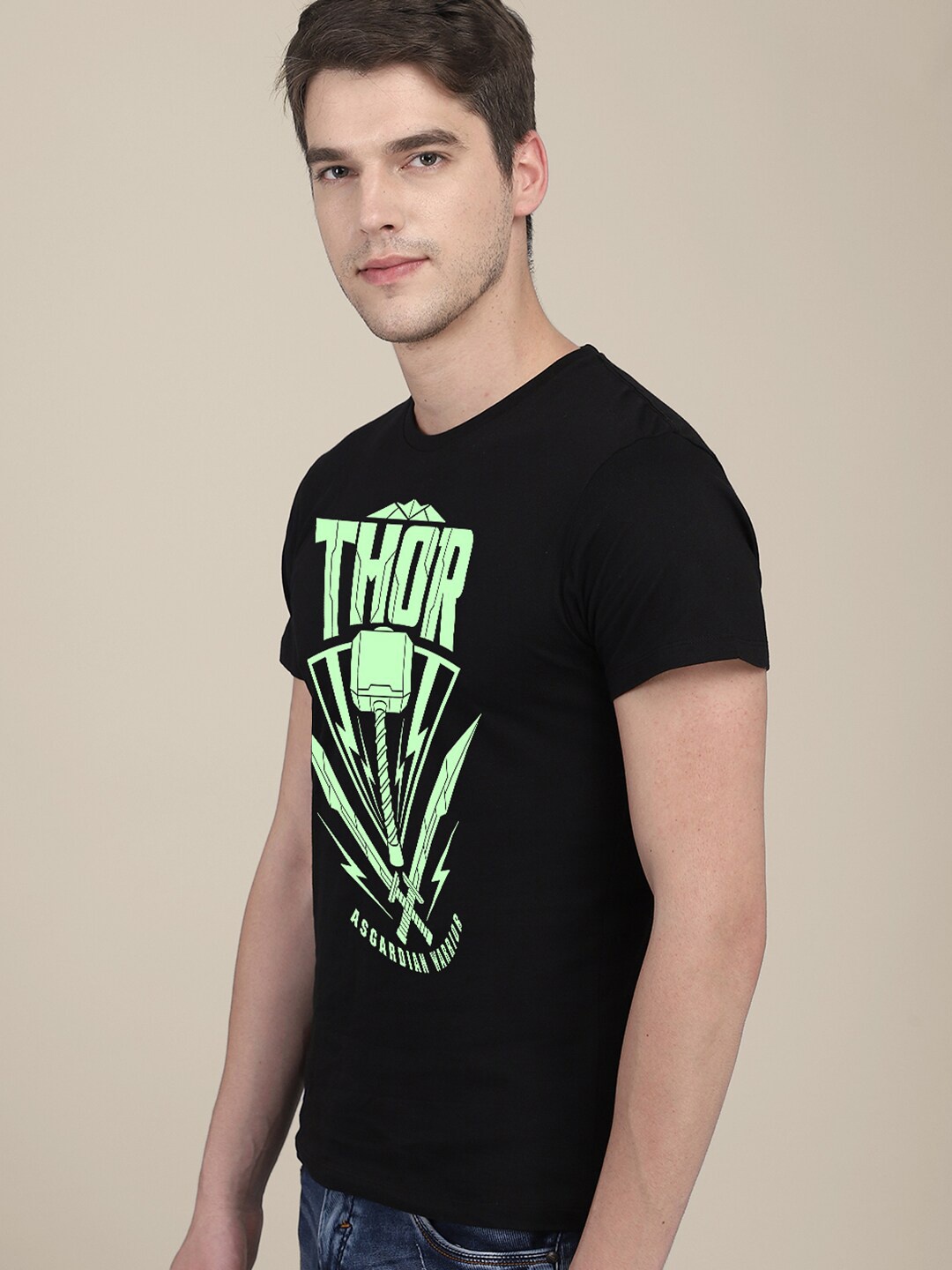 

Free Authority Men Printed Cotton T-shirt, Black