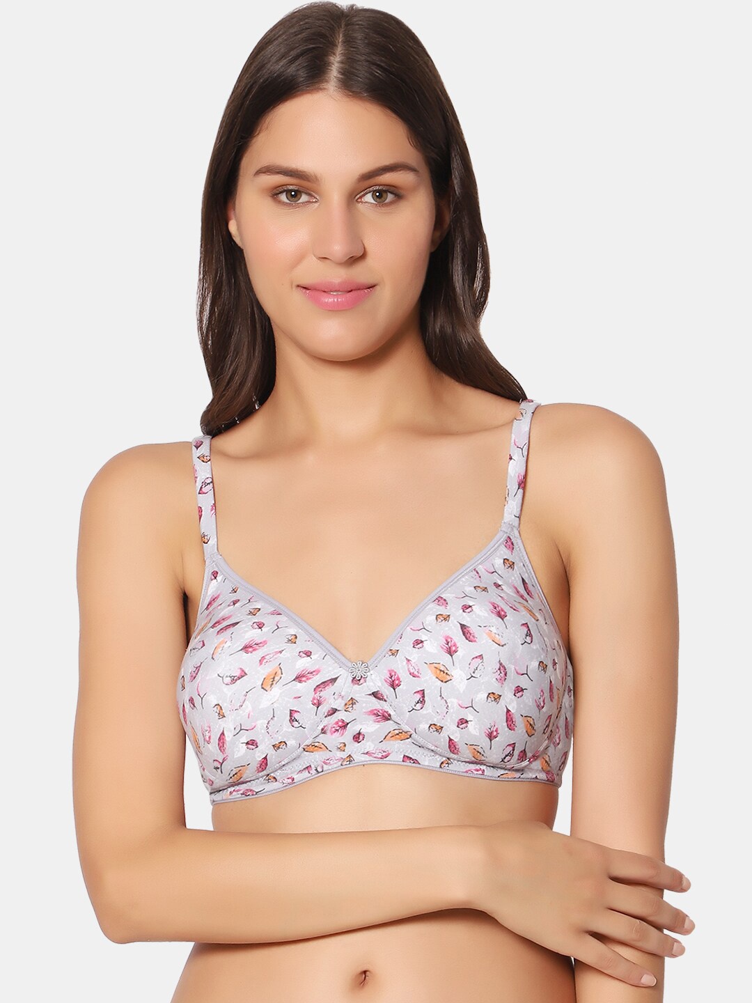 

Sonari Floral Printed Lightly Padded Bra, Grey